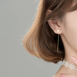 925 Silver Butterfly Tassel Ear Line Earrings for Women