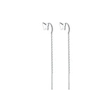 925 Silver Butterfly Tassel Ear Line Earrings for Women