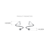 925 Silver Rotating Heart Studs for Women