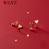 925 Silver Rotating Heart Studs for Women