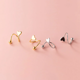 925 Silver Rotating Heart Studs for Women