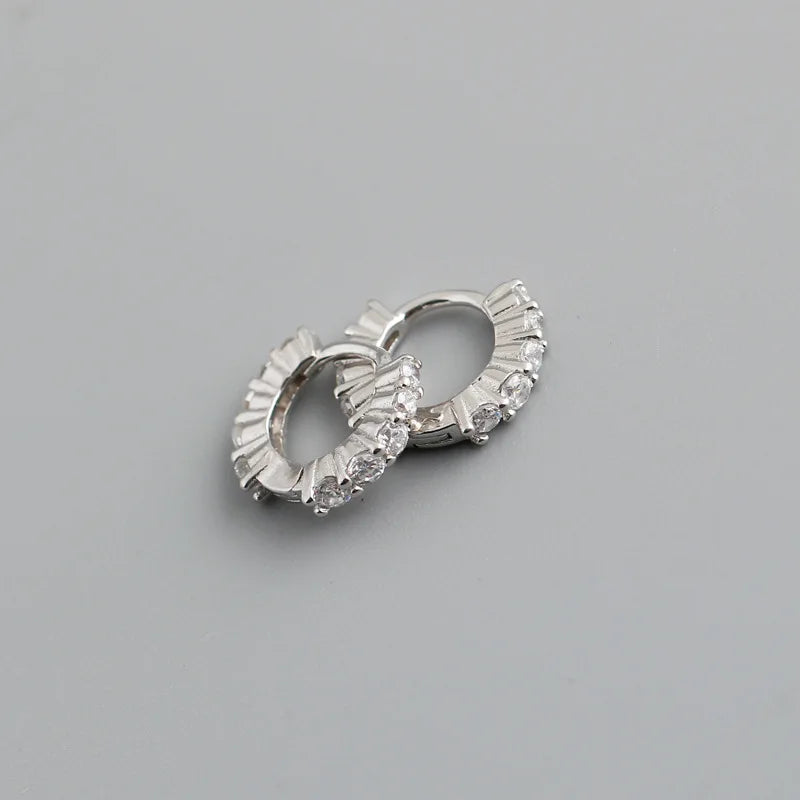 925 Sterling Silver Zircon Ear Buckle Women's Wedding Earring