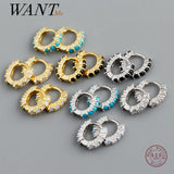 925 Sterling Silver Zircon Ear Buckle Women's Wedding Earring