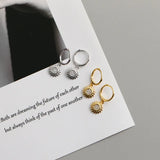 925 Silver Zircon Sunflower Stud Earrings for Women