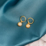 925 Silver Zircon Sunflower Stud Earrings for Women