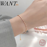 925 Silver Geometric Cuban Chain Bracelet for Women