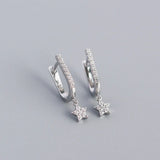 925 Silver Goth Buckle Star Earrings