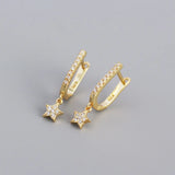 925 Silver Goth Buckle Star Earrings