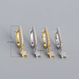925 Silver Goth Buckle Star Earrings
