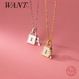 S925 Zircon Key Lock Pendant Chain Necklace for Women