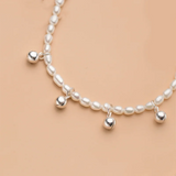 S925 Baroque Pearl Bell Charm Bracelet for Women