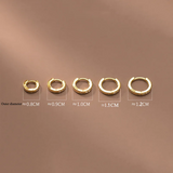 925 Sterling Silver Hoop Earrings 8-12mm Female Party Jewelry