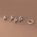 925 Sterling Silver Hoop Earrings 8-12mm Female Party Jewelry