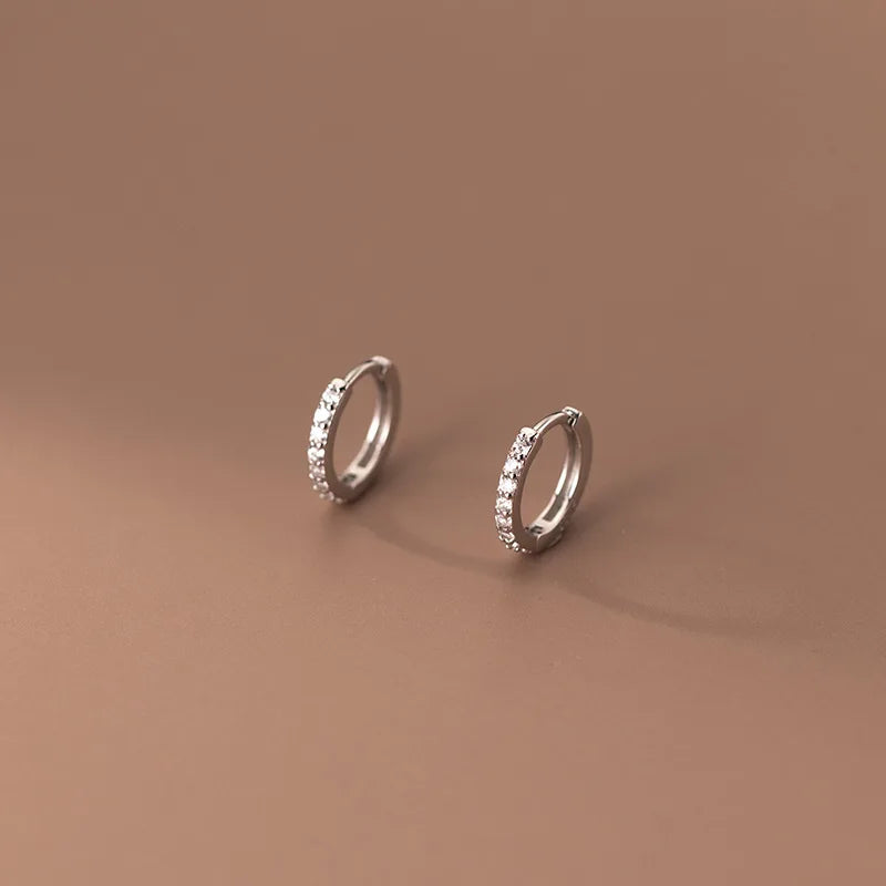 925 Sterling Silver Hoop Earrings 8-12mm Female Party Jewelry