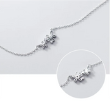 925 Silver Flower Clavicle Pendant Necklace Romantic Jewelry