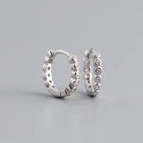 925 Silver 8.5mm Zircon Circle Stud Earrings