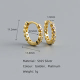 925 Silver 8.5mm Zircon Circle Stud Earrings