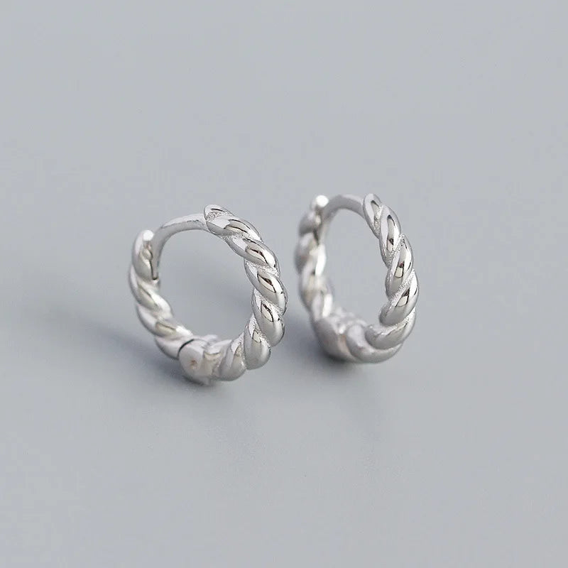 925 Sterling Silver Circle Hoop Earrings Party Jewelry