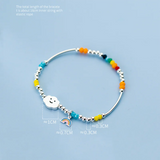Rainbow Bangle 925 Sterling Silver Charm Bracelet for Women