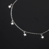 Star Charm Bracelet 925 Sterling Silver Cuban Chain Bangle Women's Jewelry Gift