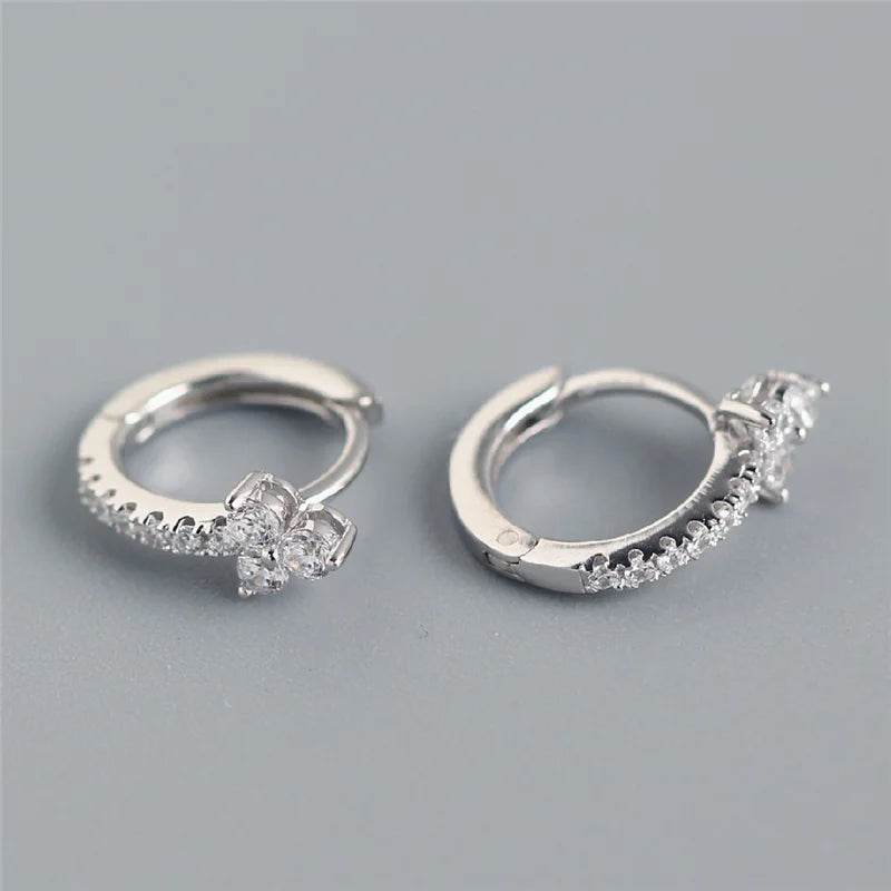 925 Sterling Silver Floral Stud Earrings for Women - Birthday Party Jewelry Gift