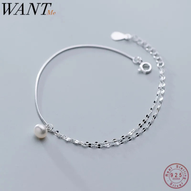 Snake Bone Chain Multilayer Pave CZ Charm Bracelet 925 Sterling Silver
