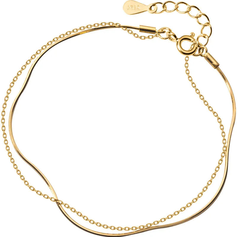 Snake Bone Charm Cross Bracelets 925 Sterling Silver Minimalist Jewelry