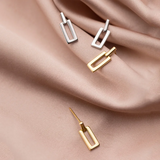 925 Silver Square Stud Earrings for Women Party Jewelry