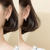 925 Silver Square Stud Earrings for Women Party Jewelry