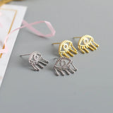Demon Eye Tassel Stud Earrings 925 Sterling Silver Bohemia Accessories