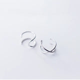 Minimalist Double Ear Cuff Clip-On Earrings 925 Sterling Silver