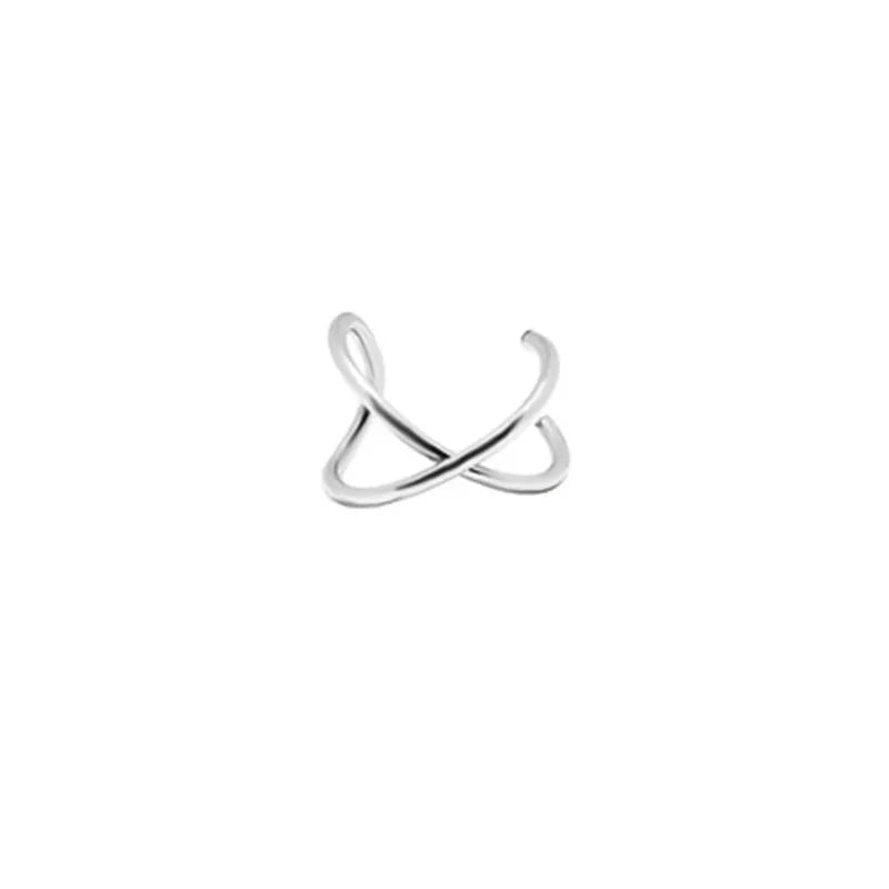 Minimalist Double Ear Cuff Clip-On Earrings 925 Sterling Silver