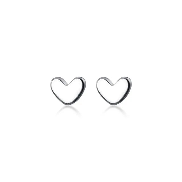 925 Sterling Silver Mini Love Heart Stud Earrings for Women