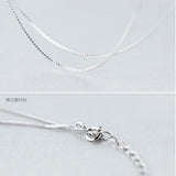 Pave CZ Box Chain Necklace 925 Sterling Silver Wedding Party Jewelry