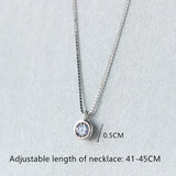 Pave CZ Box Chain Necklace 925 Sterling Silver Wedding Party Jewelry