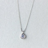 Pave CZ Box Chain Necklace 925 Sterling Silver Wedding Party Jewelry