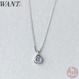 Pave CZ Box Chain Necklace 925 Sterling Silver Wedding Party Jewelry