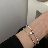 925 Silver Beads Smiley Face Bracelet Party Jewelry