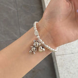 Stainless Steel Bracelet Heart Bear Pendant Party Jewelry