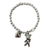 Stainless Steel Bracelet Heart Bear Pendant Party Jewelry