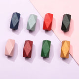 20pcs Faceted Hexagon Wooden Beads Geometric Wood Craft Necklace Earrings