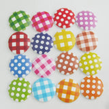 50Pcs Wooden Printed Flatback Buttons DIY Craft Accessory