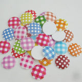 50Pcs Wooden Printed Flatback Buttons DIY Craft Accessory