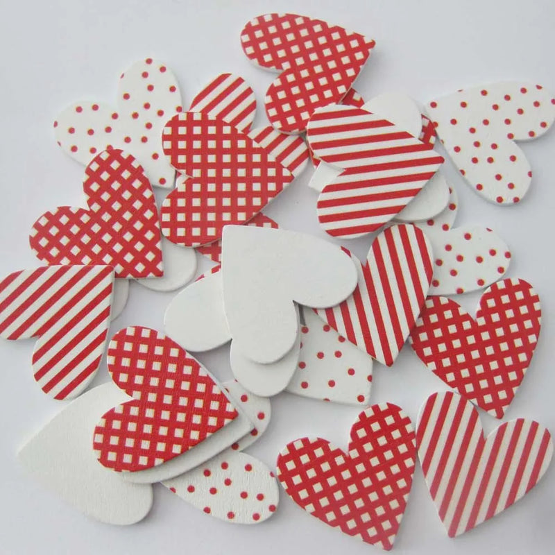 WBNWGG 34MM*36MM Love Wooden Buttons Mix 30Pcs