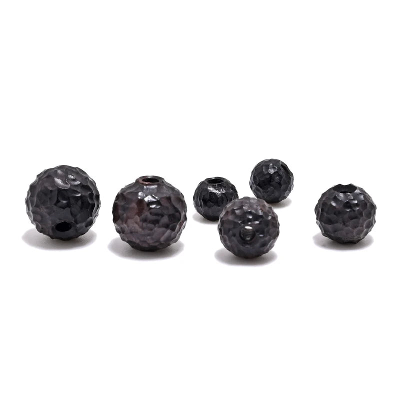 10PCS Ebony Meteorite 6mm 8mm 10mm Wooden Beads For Jewelry Making
