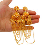 Dubai 24K Tassels Earrings for Women Girls Party Earrings Jewelry