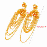 Dubai 24K Tassels Earrings for Women Girls Party Earrings Jewelry
