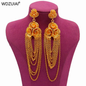 Dubai 24K Tassels Earrings for Women Girls Party Earrings Jewelry