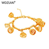Dubai Color/Copper Chain&Link Bracelet with Multiple Pendant
