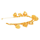 Dubai Color/Copper Chain&Link Bracelet with Multiple Pendant
